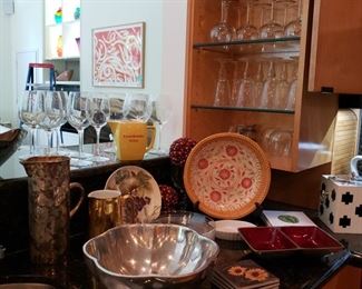 Everyday dishes and wine glasses