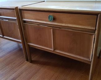 MCM pair of end tables, in need of tlc