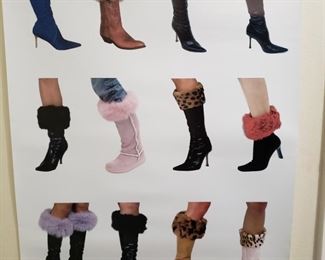 Poster of the boot cuffs we have for sale, we do not have every style in this poster but we have several of the leopard style