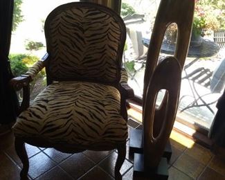 Tiger Print Upholstered Chair