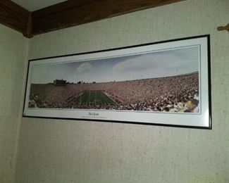 Framed photograph of University of Michigan big house stadium