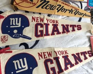 Giants Pennants and New York Yankee Pennants