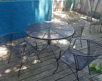 Metal Patio Table With 3 Chairs