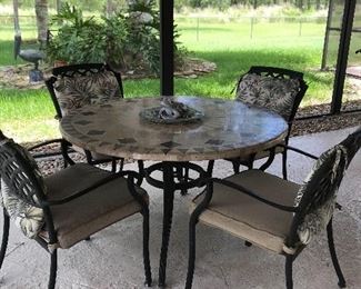 Tile top patio set, from covered lanai 48"