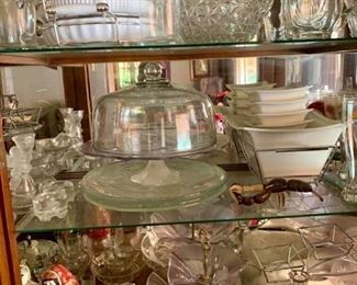 Some of the glass serving items