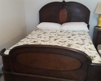 Antique double bed with matching dresser