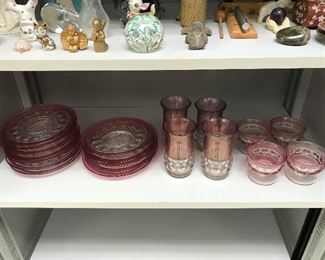 Large selection of vintage glassware.