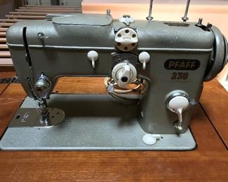 Closeup of the Pfaff 230 sewing machine.