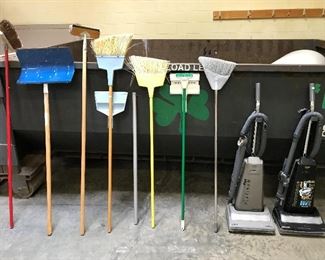 Brooms, vacuums and other cleaning tools.