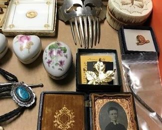 Wonderful selection of small antiques and vintage items.
