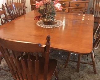 Maple dropleaf, 8 chairs