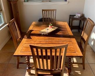 solid wood table with 4 chairs