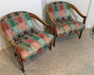 Pair of Abstract Wood-Framed Arm Chairs https://ctbids.com/#!/description/share/194244