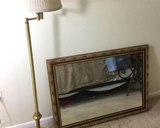 Brass Floor Lamp & Mirror https://ctbids.com/#!/description/share/194297