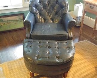 very comfortable leather chair and ottoman