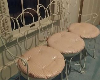 group of three ice cream chairs made as one 