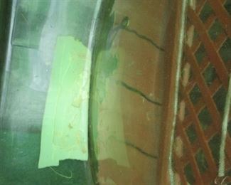 SHOWING DAMAGE TO GLASS