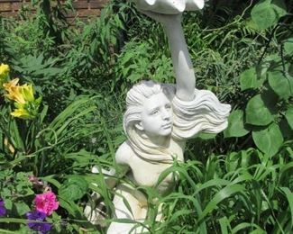$500.00 MERMAID STATUE,( HEAVY) LADY IN A SITTING POSITION SIGNED, ASKING $500.00