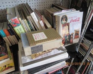 OUR BOOKS COVER A VERY LARGE AREA OF THE WALL, LEATHER, FIRST PRINTING, ANTIQUE, COLLECTIBLE PRICING BOOKS, BOOKS ON FAMOUS ARTISTS, CHILDREN BOOKS, MANY MANY MORE PRICING WELL, COME AND SEE