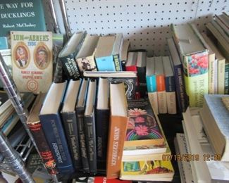 OUR BOOKS COVER A VERY LARGE AREA OF THE WALL, LEATHER, FIRST PRINTING, ANTIQUE, COLLECTIBLE PRICING BOOKS, BOOKS ON FAMOUS ARTISTS, CHILDREN BOOKS, MANY MANY MORE PRICING WELL, COME AND SEE