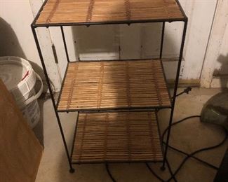 Bamboo and iron side table/shelf 