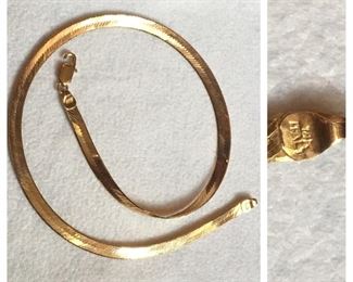 14K Gold Herringbone Necklace