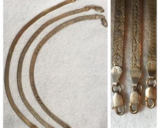 Sterling Herringbone Necklaces