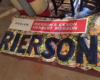 Exxon Metal Advertising Sign/Rierson Metal Letters