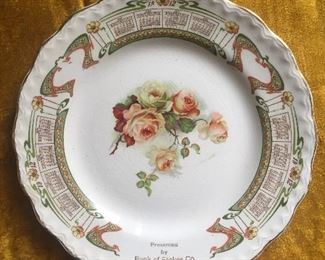 Bank of Stokes Co. 1912 Calendar Plate 