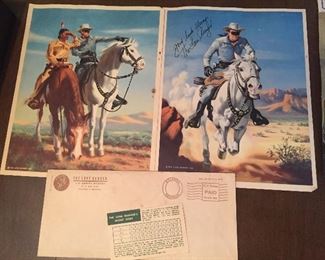 Lone Ranger Signed Print and Secret Code Card