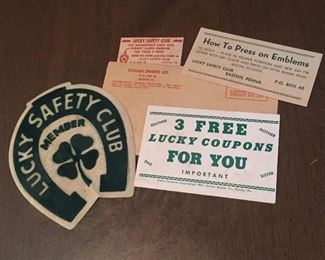 Sylvan Sweets Co. Lucky Safety Club Member Emblem and Membership Collectibles