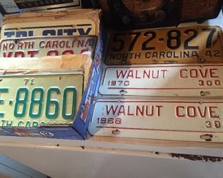 N.C. License Plates and Walnut Cove City Tags