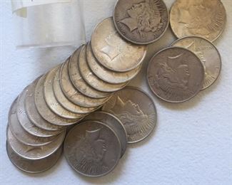 Lots of Peace Silver Dollars