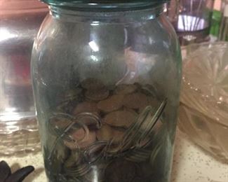 Jars of Wheat Pennies