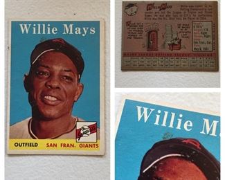 1958 Topps Willie Mays Card