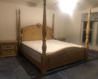 King bed with newer mattress,2 night stands and dresser $650.00