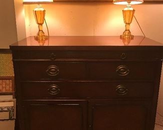 Server with mid century lamps