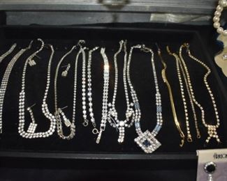 Rhinestone Necklaces Earrings Bracelets