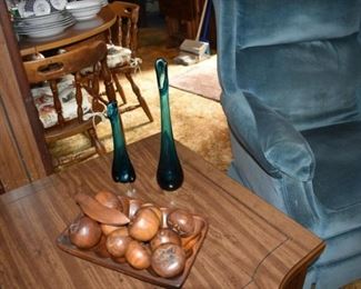 Vases and Wood Fruit