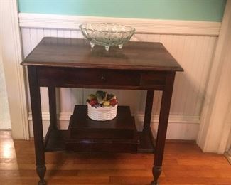 Solid Wood Side Serving Table