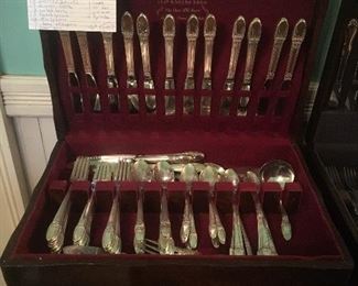 Rogers Bros Silver Plate 82 pcs with box
