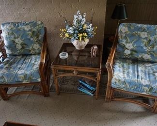 2 Lane Venture Chairs and end table,