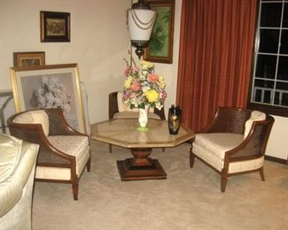 Custom Designed Low  Seating Chairs and Low Accent Table, Ideal Comfortable Seating for Petite People