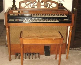 Conn Organ, Bench & Sheet Music