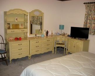French Provencial Bedroom Set, Light Green Color
