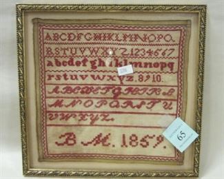 1859 CROSS STITCH SAMPLER