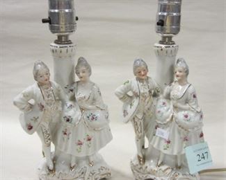 PAIR OF FIGURAL PORCELAIN BOUDIOR LAMPS LAMPS