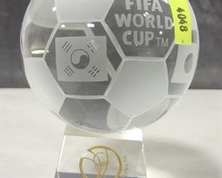 GLASS JAPANESE/KOREA 2000 SOCCER TROPHY