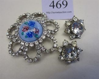 costume jewelry pin & earrings