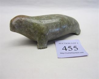 small carved stone walrus